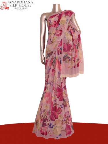 Designer Exclusive Floral Pure Georgette Silk Saree